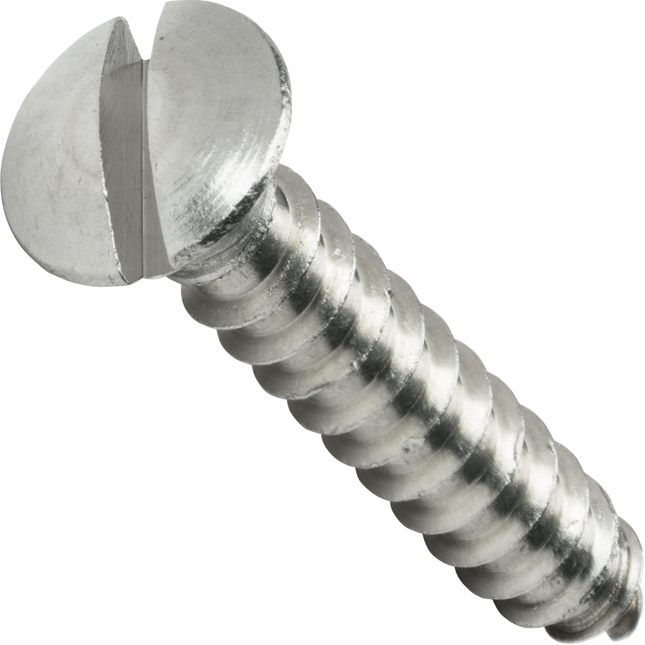 6 Sheet Metal Screws Stainless Steel Oval Head Slotted Type A Tapping